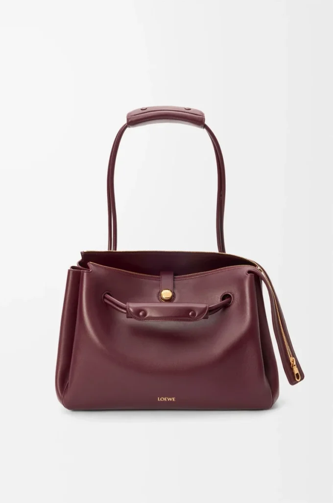 Large Madrid bag in supple calfskin Dark Burgundy