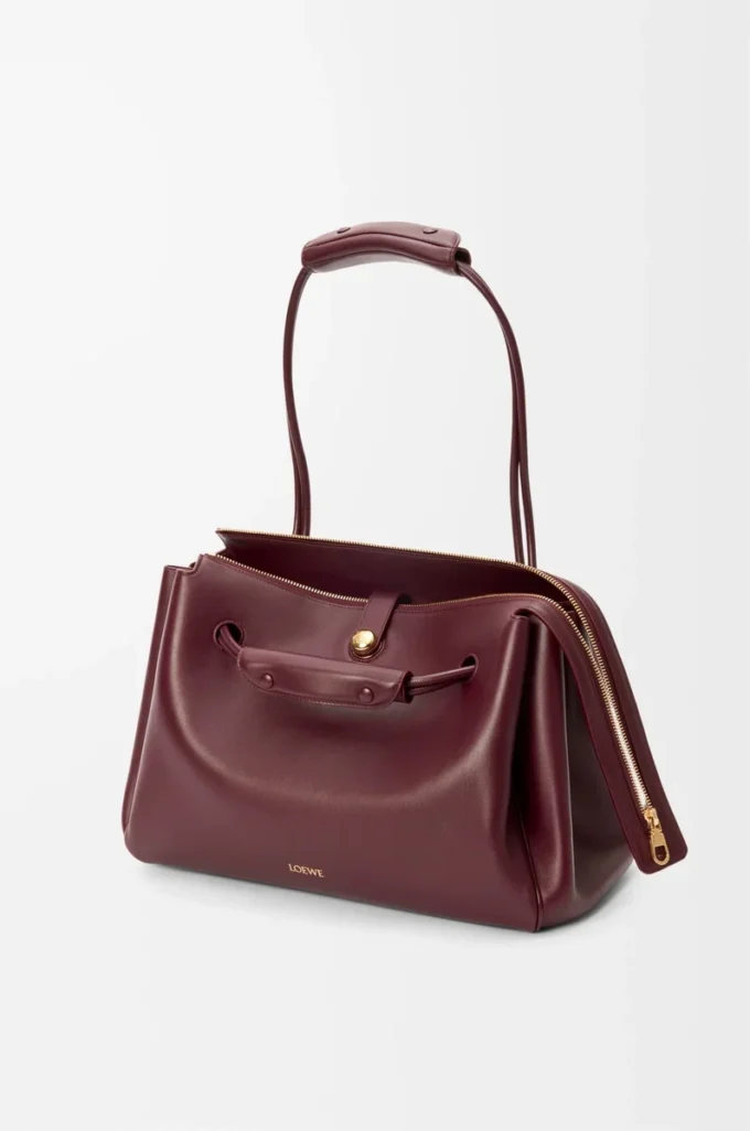 Large Madrid bag in supple calfskin Dark Burgundy