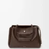 Large Madrid bag in supple calfskin Dark Chestnut