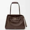 Large Madrid bag in supple calfskin Dark Chestnut