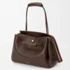 Large Madrid bag in supple calfskin Dark Chestnut