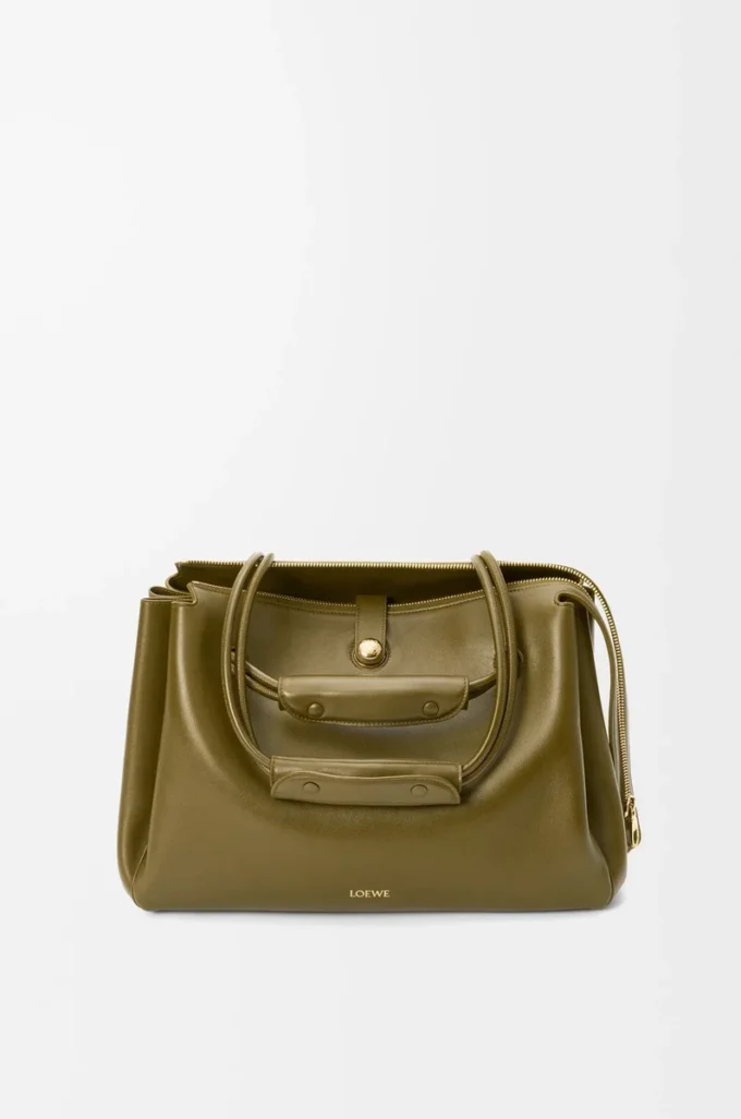 Large Madrid bag in supple calfskin Olive