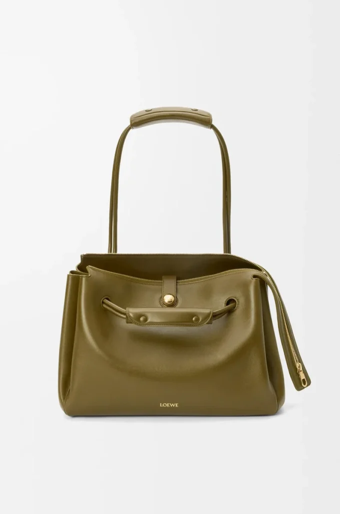 Large Madrid bag in supple calfskin Olive