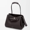 Large Madrid bag in supple grained calfskin Dark Ebony