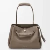 Large Madrid bag in supple grained calfskin Taupe