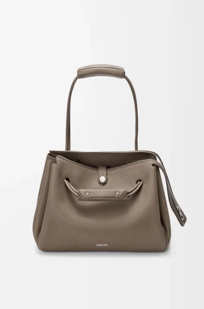 Large Madrid bag in supple grained calfskin Taupe