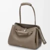 Large Madrid bag in supple grained calfskin Taupe