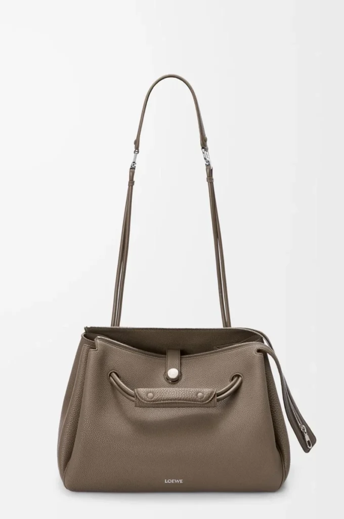 Large Madrid bag in supple grained calfskin Taupe