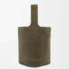 Large Pebble bucket bag in suede calfskin Dark Olive
