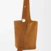 Large Pebble bucket bag in suede calfskin Tobacco