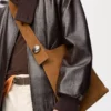 Large Pebble bucket bag in suede calfskin Tobacco