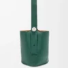 Large Pebble bucket in supple grained calfskin Evergreen