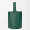 Large Pebble bucket in supple grained calfskin Evergreen
