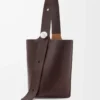 Large Pebble bucket in supple grained calfskin Oxblood