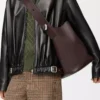 Large Pebble bucket in supple grained calfskin Oxblood