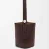 Large Pebble bucket in supple grained calfskin Oxblood