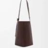 Large Pebble bucket in supple grained calfskin Oxblood