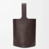 Large Pebble bucket in supple grained calfskin Oxblood
