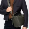 Large Puzzle bag in supple grained calfskin Dark Khaki