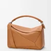 Large Puzzle bag in supple grained calfskin Light Canyon Brown