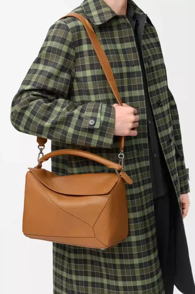 Large Puzzle bag in supple grained calfskin Light Canyon Brown