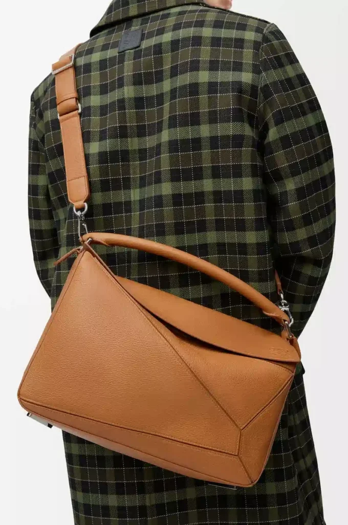 Large Puzzle bag in supple grained calfskin Light Canyon Brown