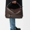 Large Puzzle Biker bag in shiny calfskin Dark Chestnut