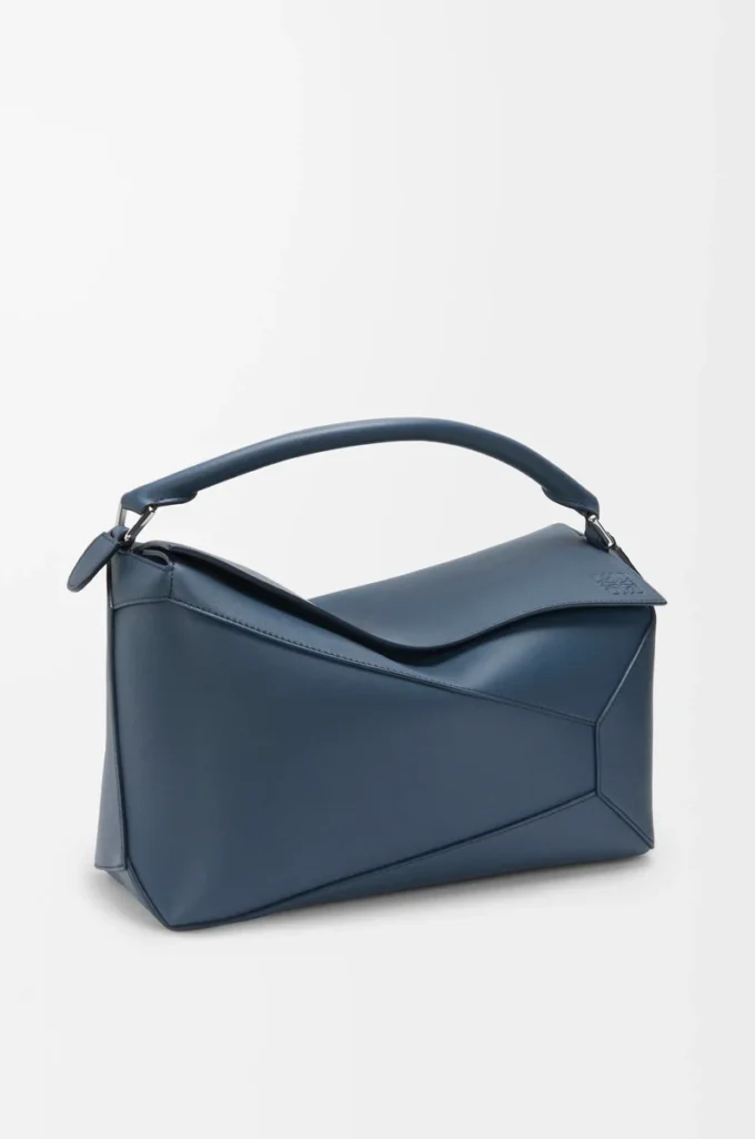 Large Puzzle Edge bag in classic calfskin Indigo Dye