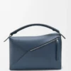 Large Puzzle Edge bag in classic calfskin Indigo Dye