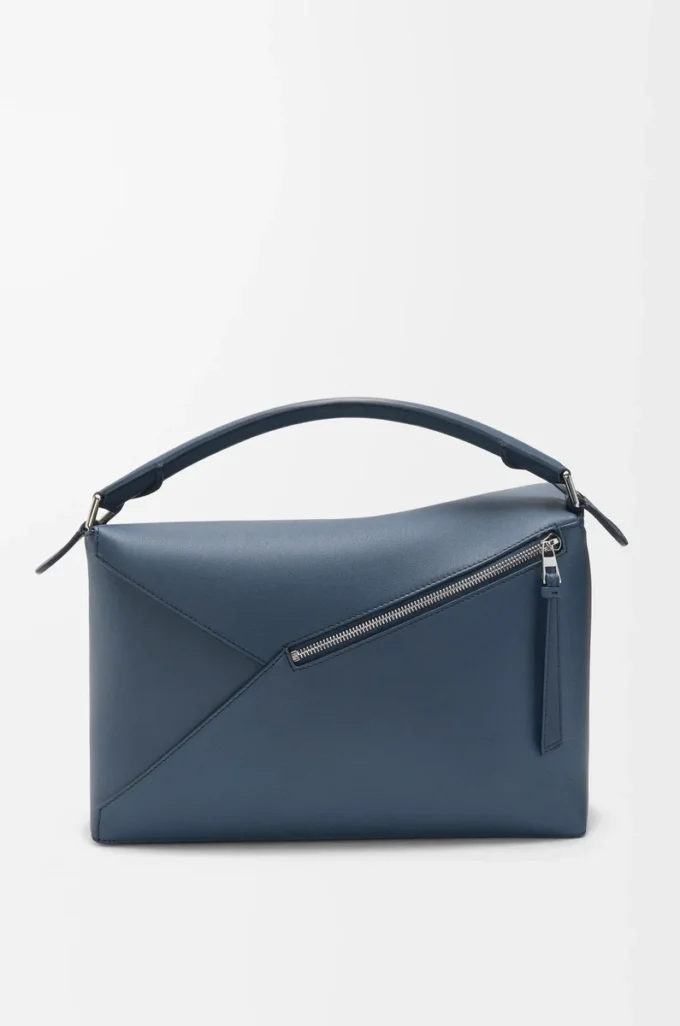 Large Puzzle Edge bag in classic calfskin Indigo Dye