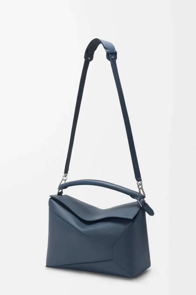 Large Puzzle Edge bag in classic calfskin Indigo Dye