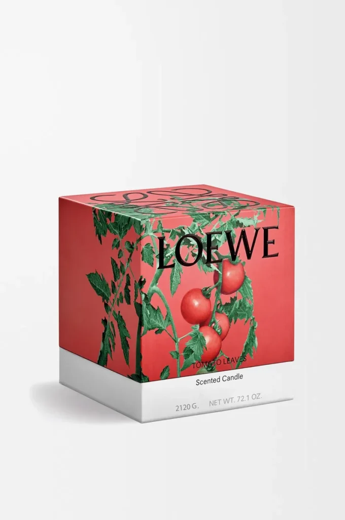 Large Tomato Leaves candle Red