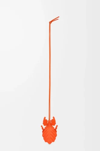Leaf insect keyfob charm in classic calfskin Vivid Orange Leaf insect keyfob charm in classic calfskin Vivid Orange