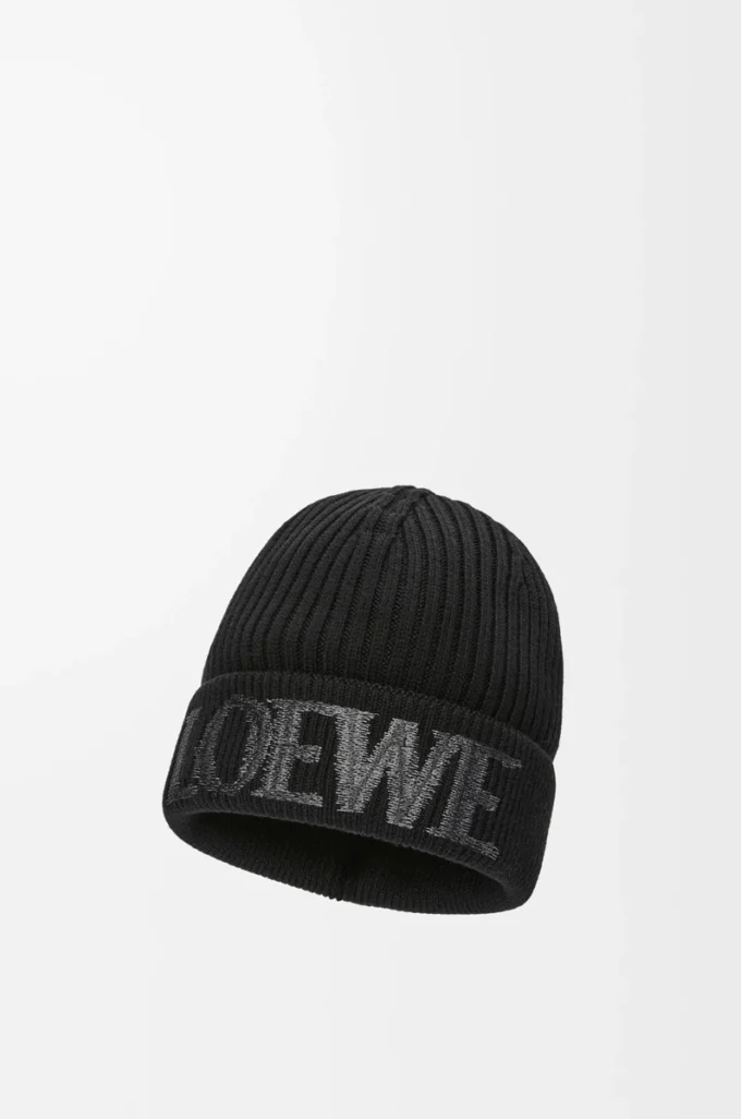 LOEWE beanie in wool Black LOEWE beanie in wool Black
