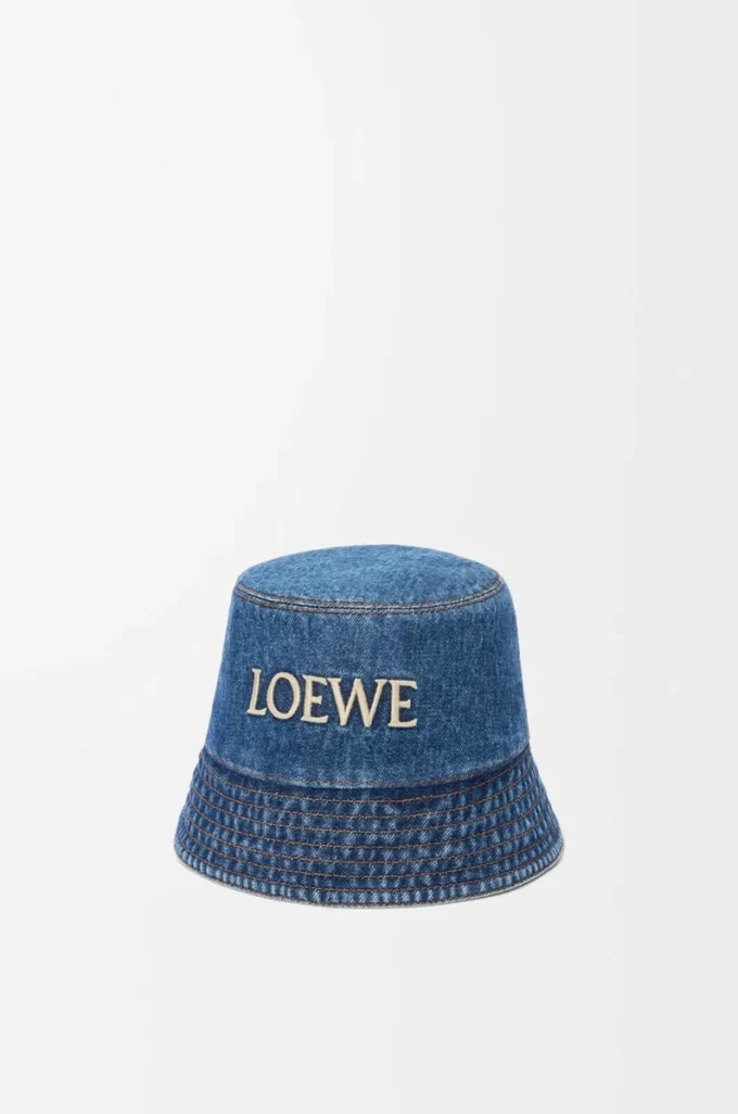 LOEWE bucket hat in denim Denim Blue