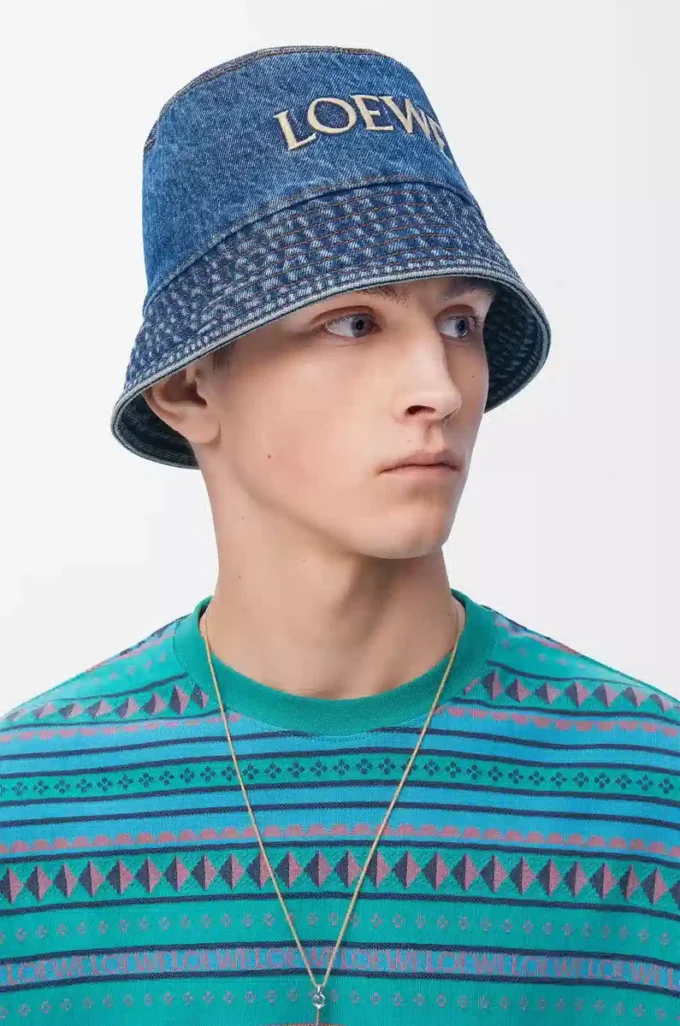 LOEWE bucket hat in denim Denim Blue