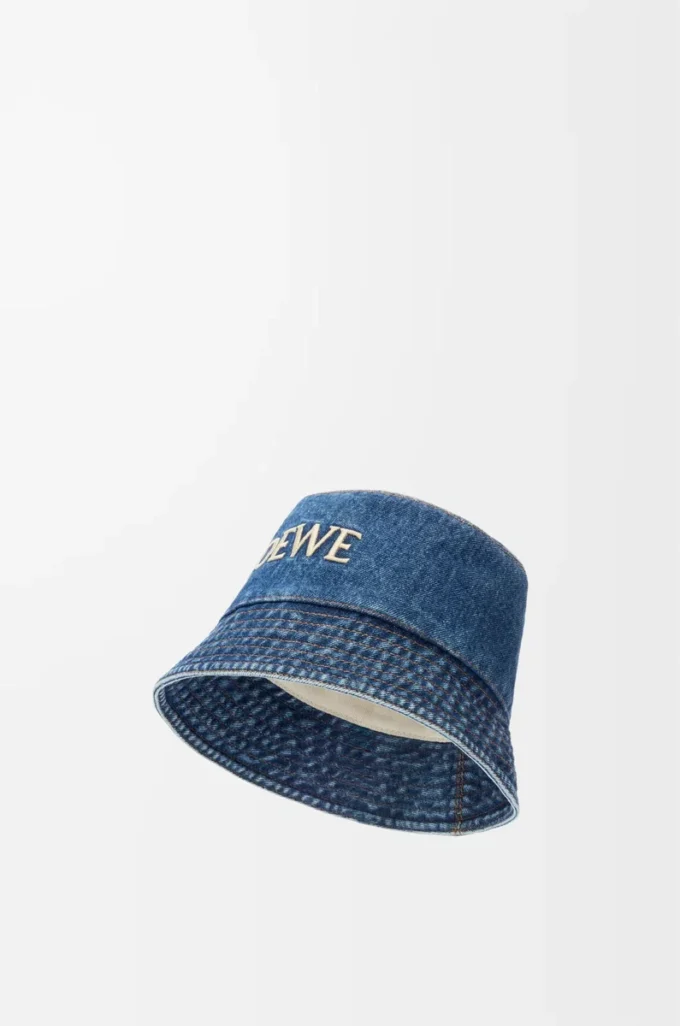 LOEWE bucket hat in denim Denim Blue