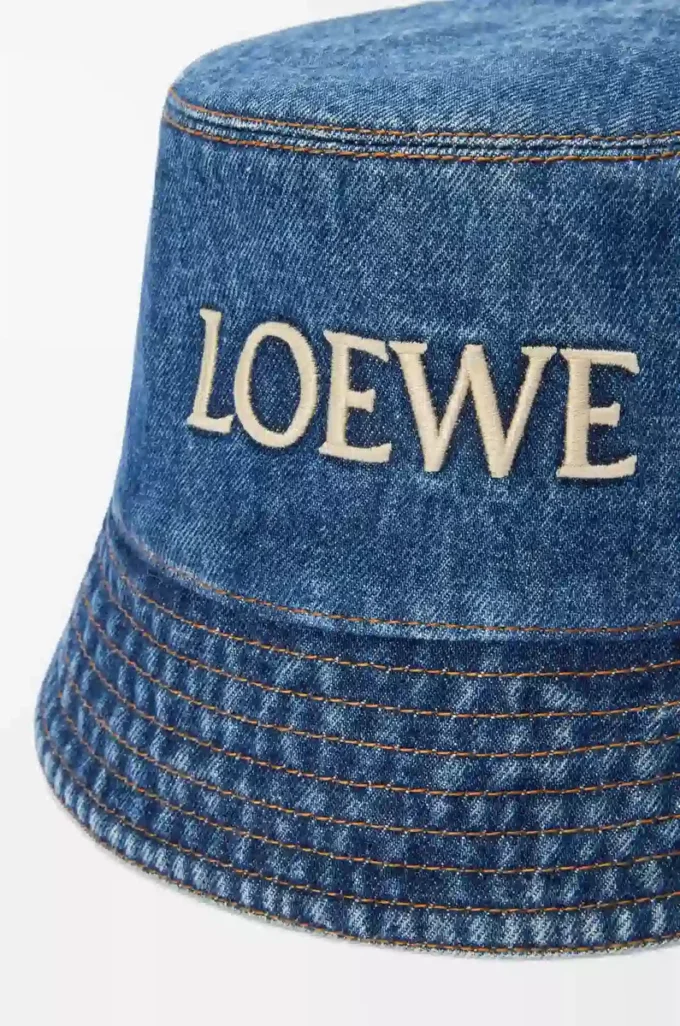 LOEWE bucket hat in denim Denim Blue