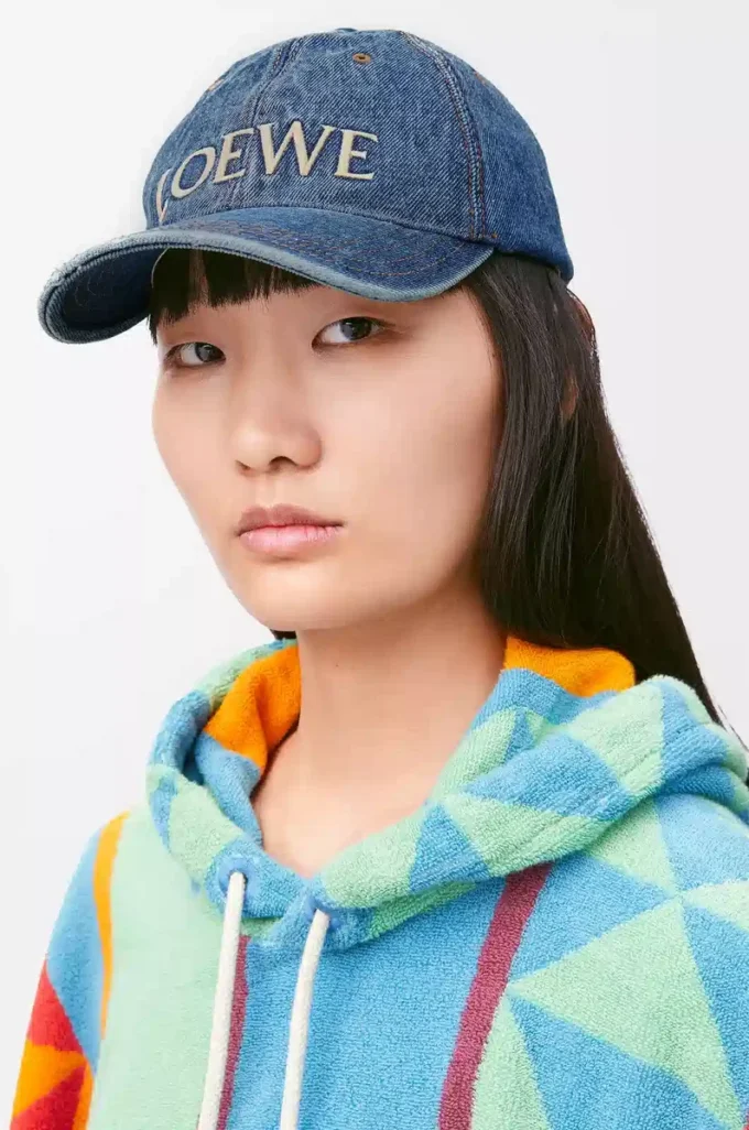 LOEWE cap in denim Denim Blue LOEWE cap in denim Denim Blue