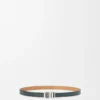 LOEWE Graphic belt in smooth calfskin Deep Forest/Palladium