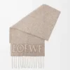 LOEWE scarf in alpaca and wool blend Beige/Ecru
