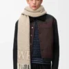 LOEWE scarf in alpaca and wool blend Beige/Ecru
