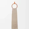 LOEWE scarf in alpaca and wool blend Beige/Ecru