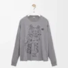 Long sleeve T-shirt in cotton Grey Melange