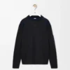 Long sleeve top in cotton blend Anthracite/Dark Navy