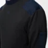 Long sleeve top in cotton blend Anthracite/Dark Navy