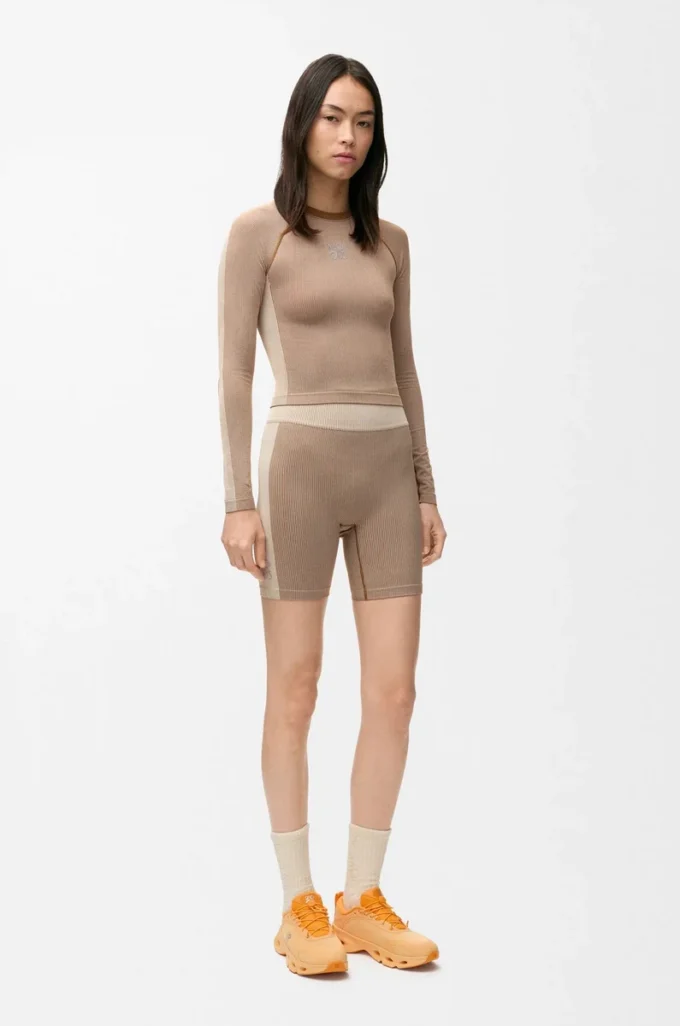 Long sleeve top in technical jersey Ivory Long sleeve top in technical jersey Ivory