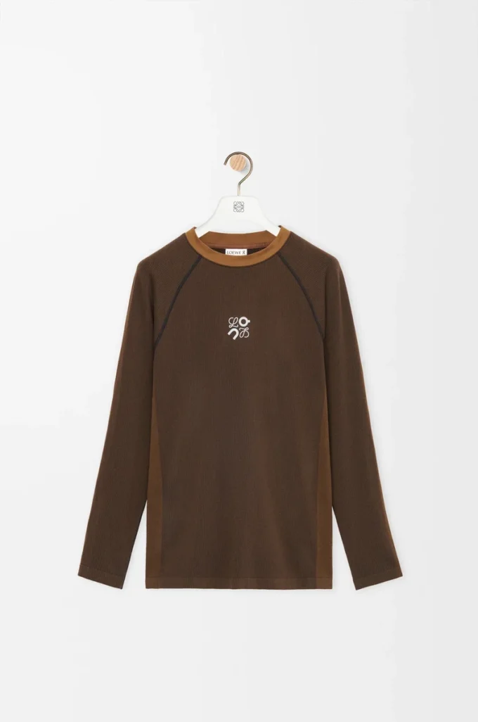 Long sleeve top in technical jersey Toffee Long sleeve top in technical jersey Toffee