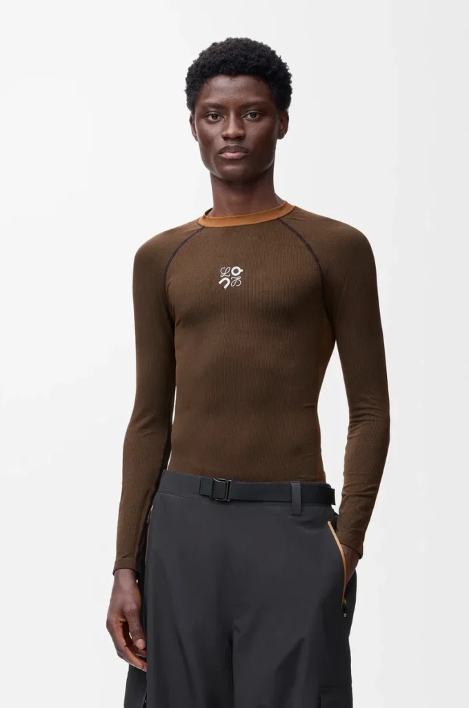 Long sleeve top in technical jersey Toffee Long sleeve top in technical jersey Toffee