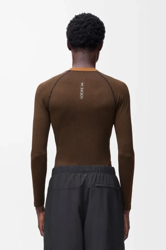 Long sleeve top in technical jersey Toffee Long sleeve top in technical jersey Toffee
